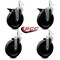 Service Caster 6'' Phenolic Wheel Swivel 7/16'' Grip Ring Stem Caster Set 2 Brakes, 4PK SCC-GR20S615-PHR-PLB-716138-2-S-2 - alternate 2